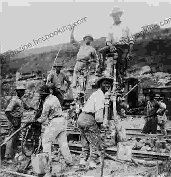 A Black And White Photograph Depicting Laborers Working On The Panama Canal Construction. Mines Mules And Mud: Complete Collection Of 265 Letters