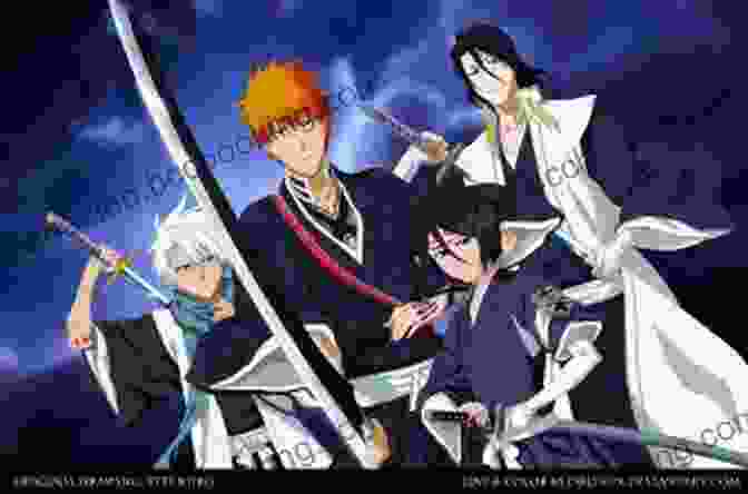 A Group Of Anime Characters From The Bleach Series, Including Ichigo Kurosaki, Rukia Kuchiki, And Grimmjow Jagerjaques, Are Engaged In Battle Against A Group Of Arrancar. Bleach Vol 23: IMala Suerte Tite Kubo