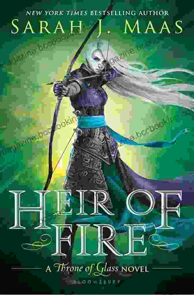 Book Cover Of 'Heir Of Fire' By Sarah J. Maas, Depicting Celaena Sardothien, A Young Woman With Long, Flowing Red Hair, Dressed In A Flowing Crimson Gown, Standing Amidst A Swirling Vortex Of Flames. Heir Of Fire (Throne Of Glass 3)