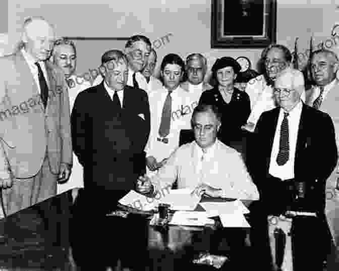 Franklin Delano Roosevelt Signing The Social Security Act, His Expression Radiating Determination And Confidence A Boy Named FDR: How Franklin D Roosevelt Grew Up To Change America
