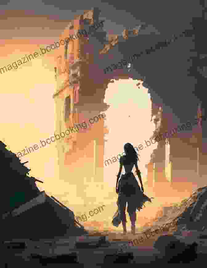 Hidden Empire Book Cover Featuring A Mysterious Woman With Glowing Eyes Standing Amidst Ancient Ruins Hidden Empire: The Saga Of Seven Suns 1
