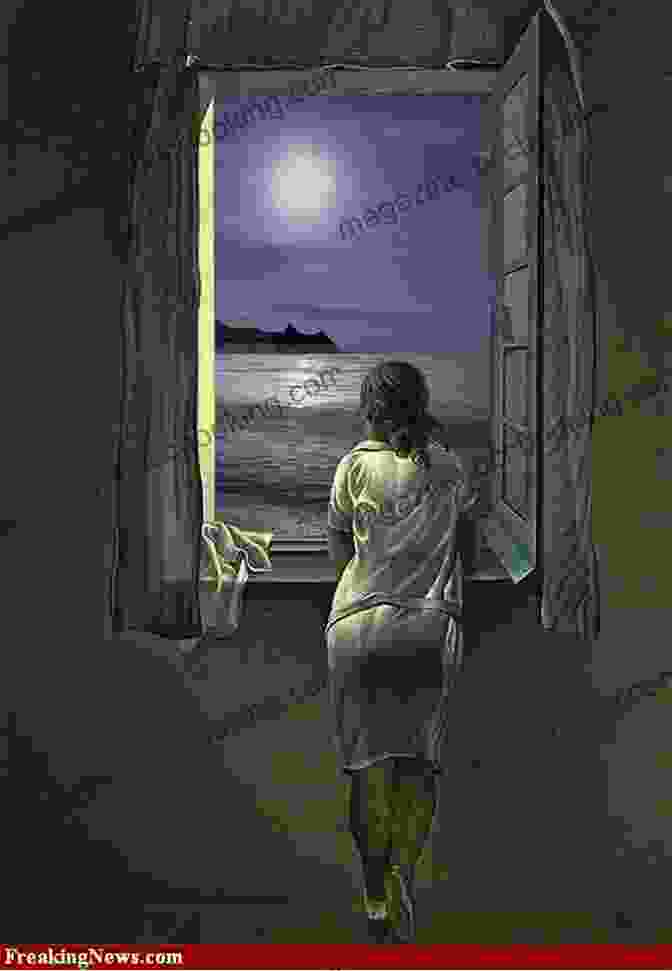 June Moon Book Cover A Young Woman Looking Out A Window With A Mysterious Expression, Surrounded By Shadows. June Moon Kathleen Souza